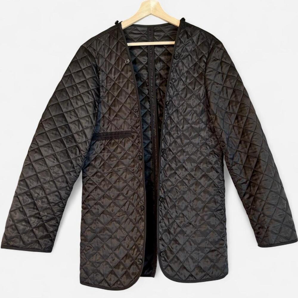 Vintage Black Quilted Jacket Liner-Size Small, Minimalist